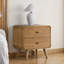 Table de chevet 2 tiroirs 27 po - Cendre clair avec chargement USB