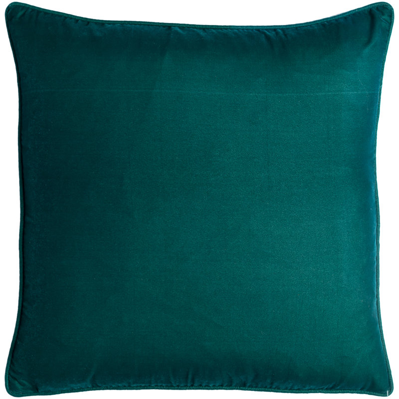 Housse et insert de coussin carré Delphia, Duvet, 18 po x 18 po, Bleu sarcelle foncé