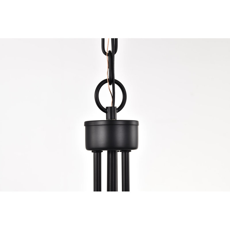 Luminaire suspendu Stivers - verre opale, Noir mat
