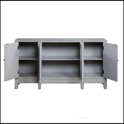 Magdi Antique Gray Finish Console Cabinet