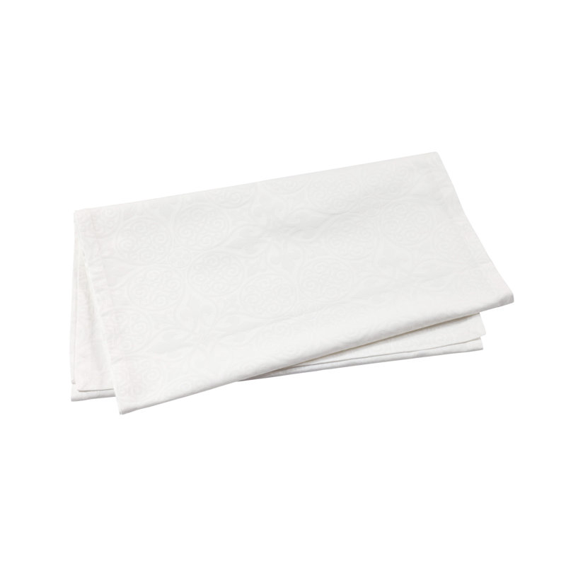 Damask Runner, White