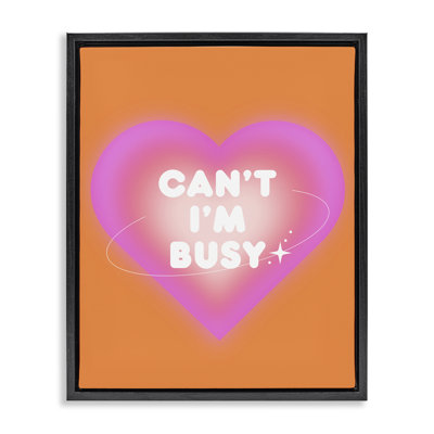  «Can I'm Busy Expression», art mural sur toile encadrée dorée par House of Lulu