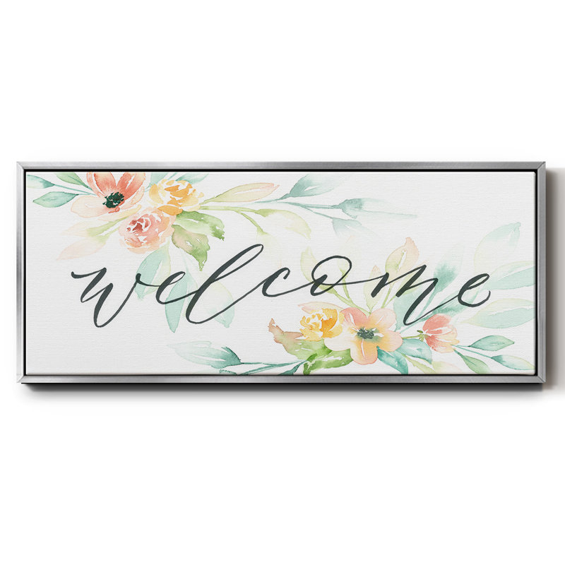 Welcome- Framed Canvas, 20" H x 50" W