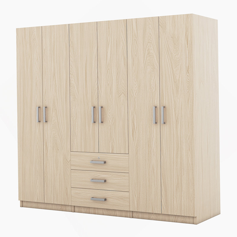 Armoire de chambre 6 portes grise