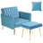 Siemon Velvet Accent Chair with Ottoman-956656806