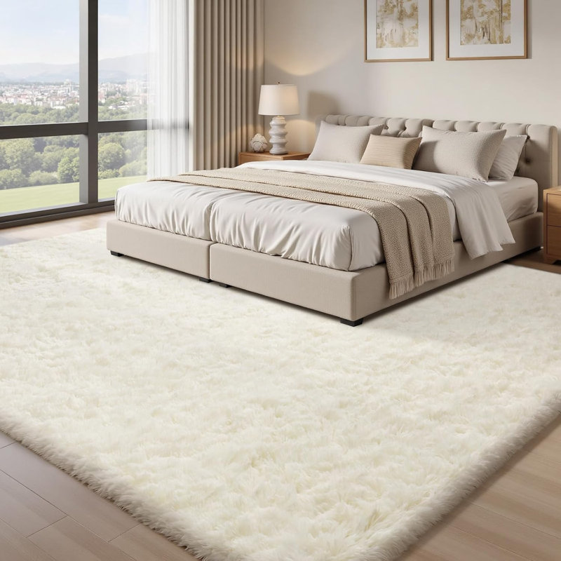 Area Rugs 9x12 Living Room, Large Area Rug Shag Shaggy Carpet Soft Plush Furry Bedside Rugs,  Area Rugs for Bedroom Kids Girls Boys Home Decor Anti Slip