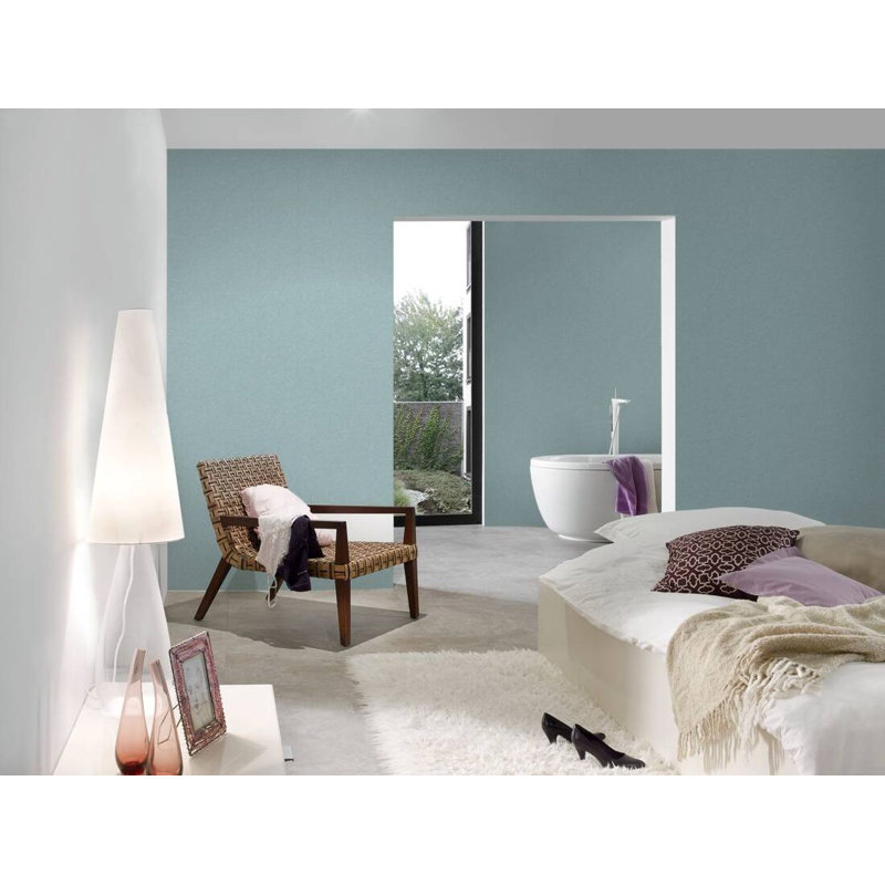 Rouleau de papier peint L 33 pi x l 21 po Laurain, Bleu pâle/Vert