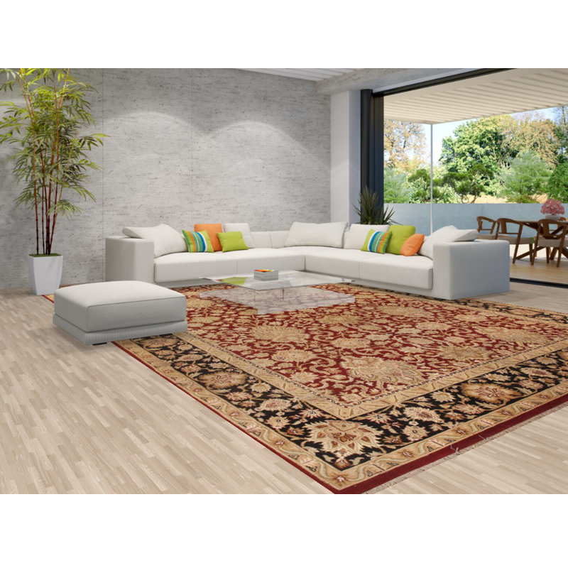 All-Over Red Agra Oriental Large Rug 12x18