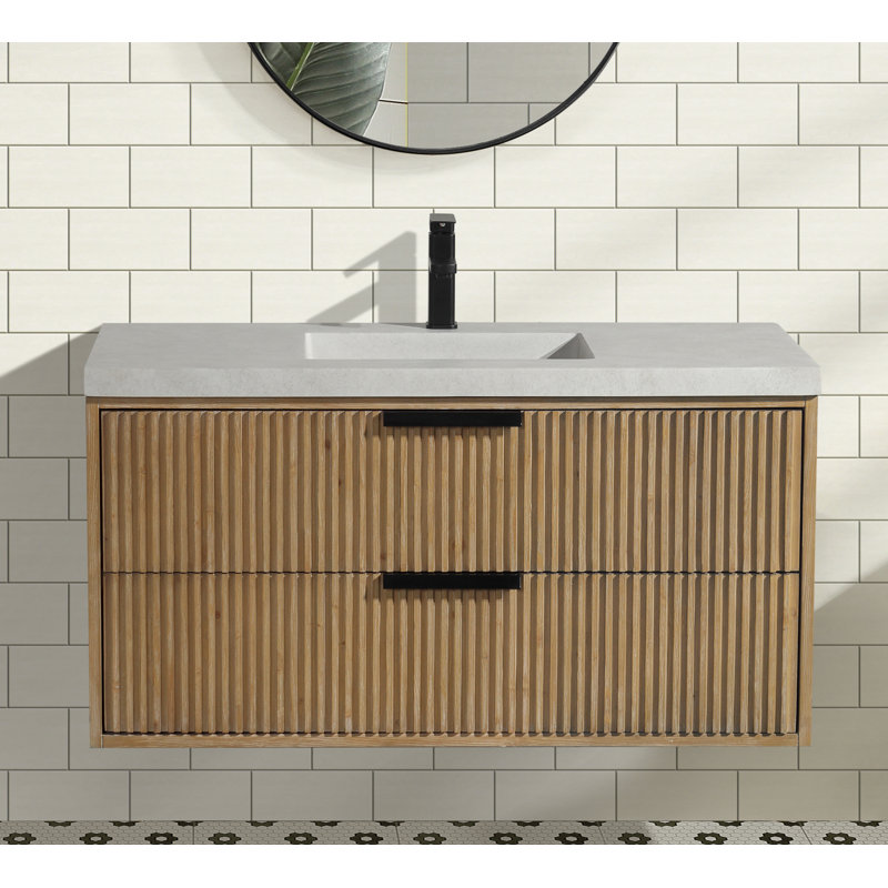 Anelie 42'' Single Bathroom Vanity With Concrete Top
