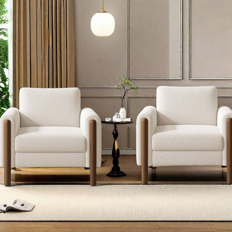 Très grand fauteuil d'appoint rembourré Elara, Ourson blanc, 2