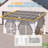 White Hard Top Lean To Gazebo Pergola With Curtains And Mosquito Netting-123829703