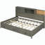 Canapé-lit en bois pleine grandeur avec 3 tiroirs de rangement, rembourrage doux supérieur, tablettes et ensemble de prises et de ports USB - Gris-121070151