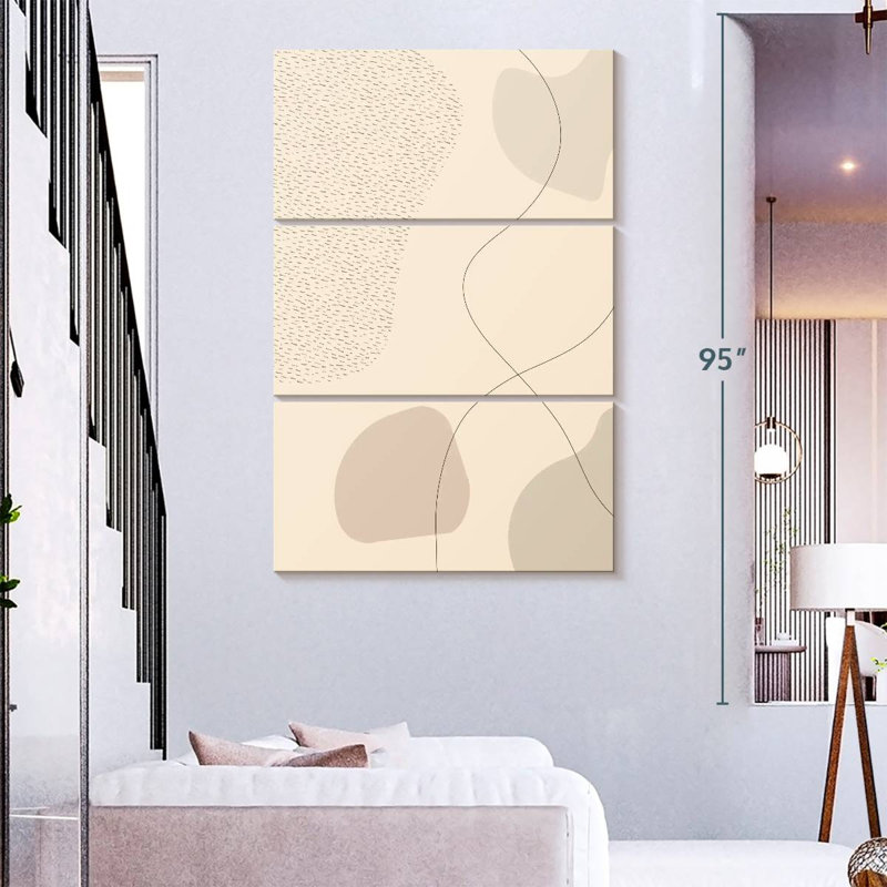 Avery Mid-Century brun abstrait III, H 65 po x l 42 po