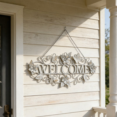 Vintage  Welcome Sign for Porch Front Door Garden Wedding Decor