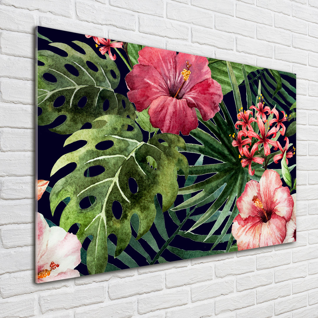 Tropical Flowers - Unframed Art Prints on Glass