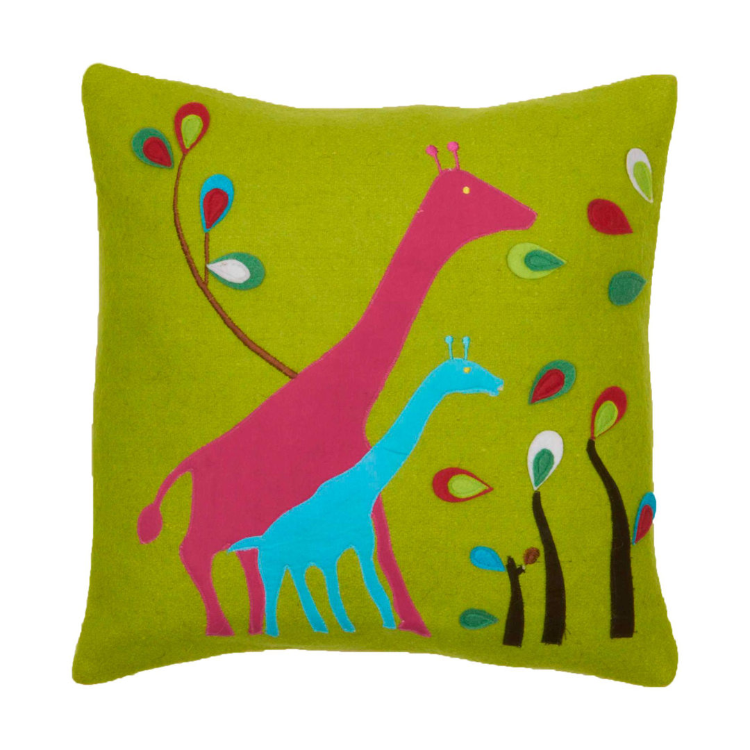 Giraffe Wool Felt Throw Pillow Amity Home