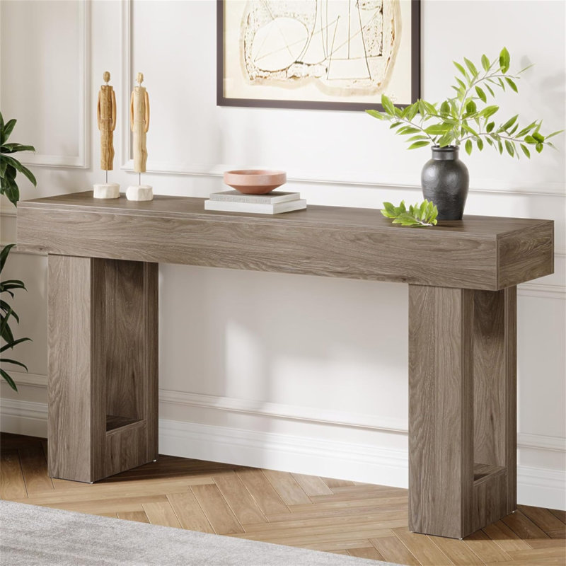 Console 63 pouces Farmhouse Console, Gris