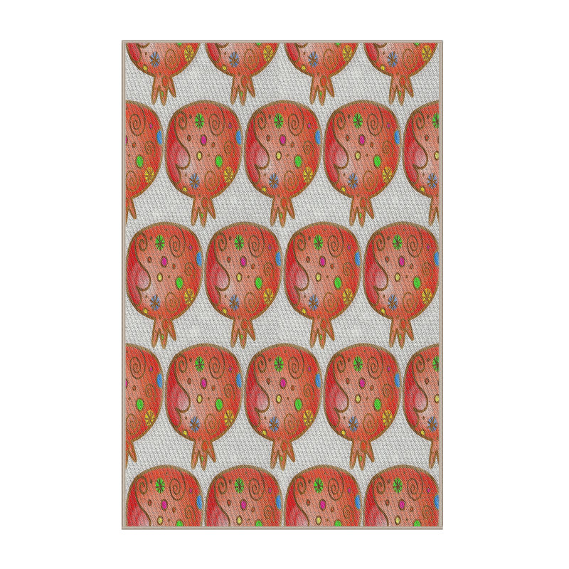 Tapis brun/crème à motifs, Rectangle 5 pi x 7 pi