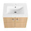 Meuble-lavabo de salle de bain 24 po, contreplaqué de chêne, lavabo en céramique, 2 portes à fermeture douce, meuble-lavabo moderne 24 po, lavabo, attrait