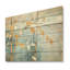 «Blue and Golden Minimalisme Bamboo I», art mural en bois de bambou sur bois de pin naturel-101401309