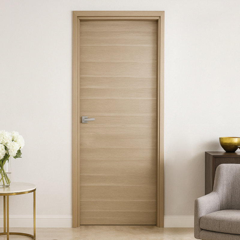 Porte intérieure pré-suspendue en chêne blanc Urban Liso de finition italienne, 30 po x 80 po, Gauche