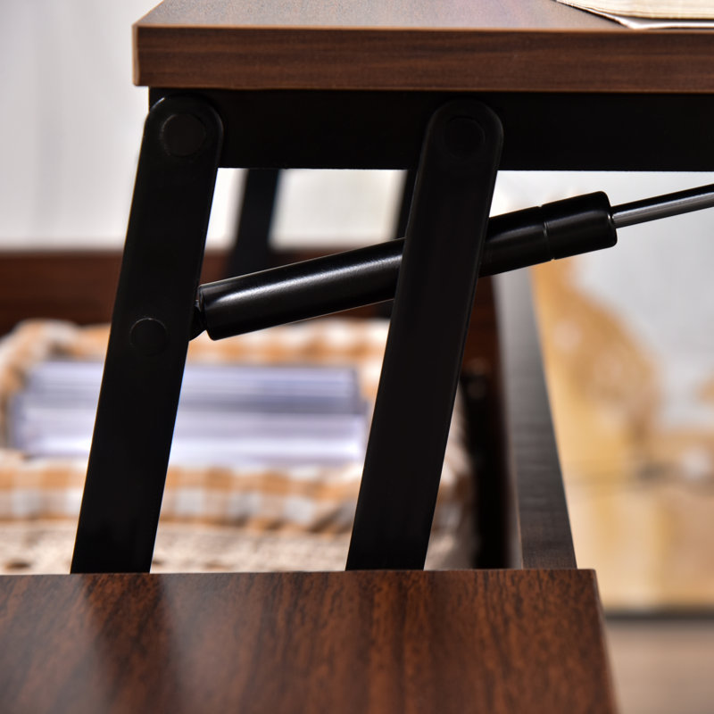 Table basse à plateau relevable avec rangement Lift Top, Brun