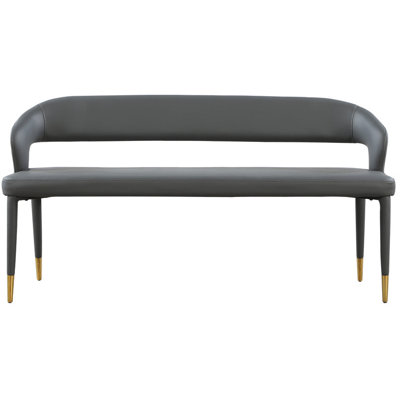 Destiny Faux Leather Bench, Grey Vegan Leather