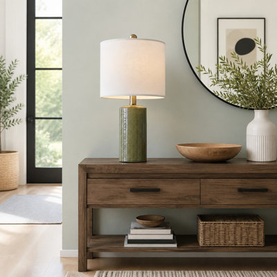 Set of 2 Small 20.25" Modern Ceramic Table Lamps for the Living Room