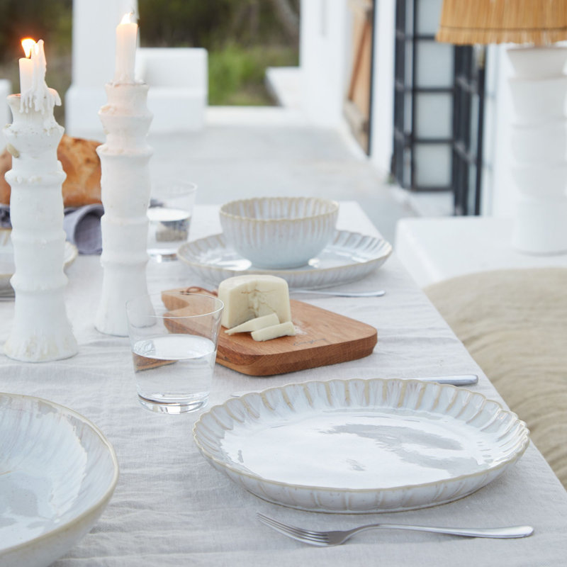 Mallorca Stoneware Dinner Plate, Sand Beige