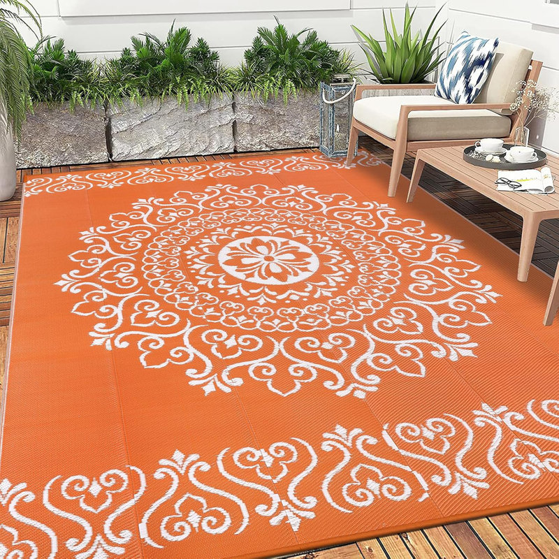 Outdoor Rug, Rectangle 8' x 10', Orange