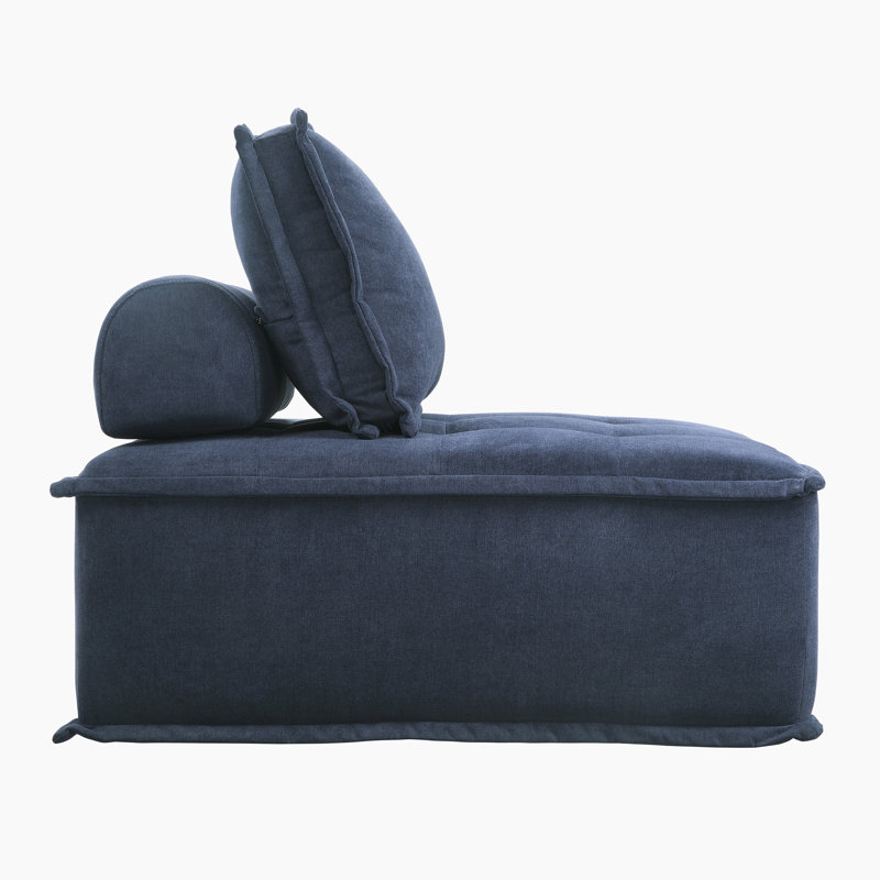 Aleron 126" Modern & Contemporary Modular Textured Loveseat with Superior High-Density Foam Comfort, Removable Bolster and Pillow Back