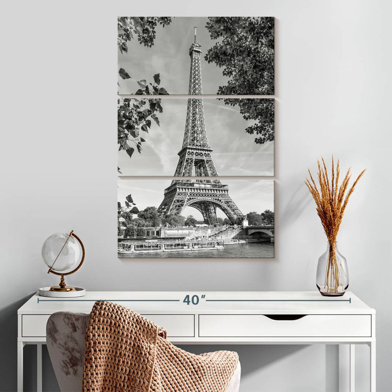 Lilie Eiffel Tower And River Seine, 32" H x 20" W