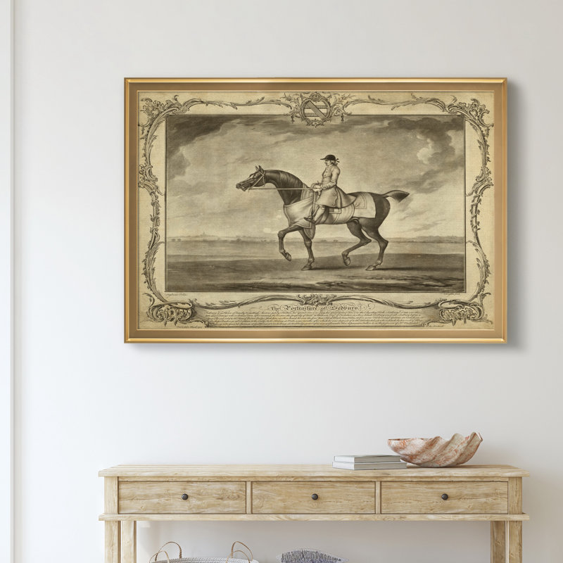 «Distinguished Horses II», reproduction d'art sur toile encadrée, H 26,5 po x l 36,5 po x P 1,5 po, Doré