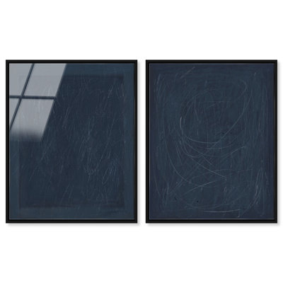Deep Blue Set Acrylic Painting Print