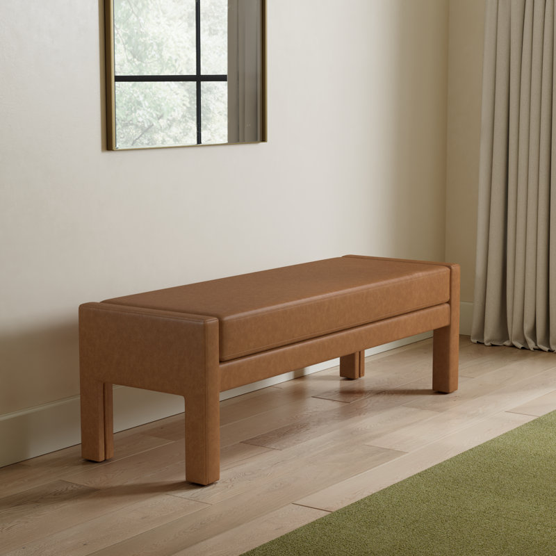 Ivy Faux Leather Upholstered Bench