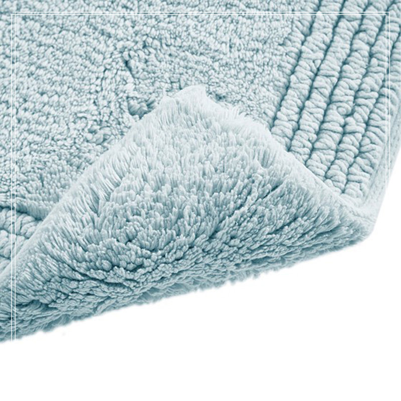 Tapis 100% coton touffeté 3000 g / m² réversible bleu 21 x 34 po