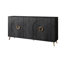 Buffet avec armoire moderne laqué moderne avec 4 portes, noir vieilli pour le salon, le vestibule, le couloir, le bureau, la cuisine et la salle à manger
