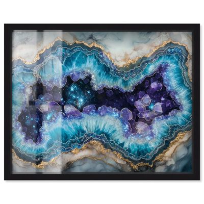 «Stellar Shard Core Shadowbox», impression de géode bleue par Art Remedy