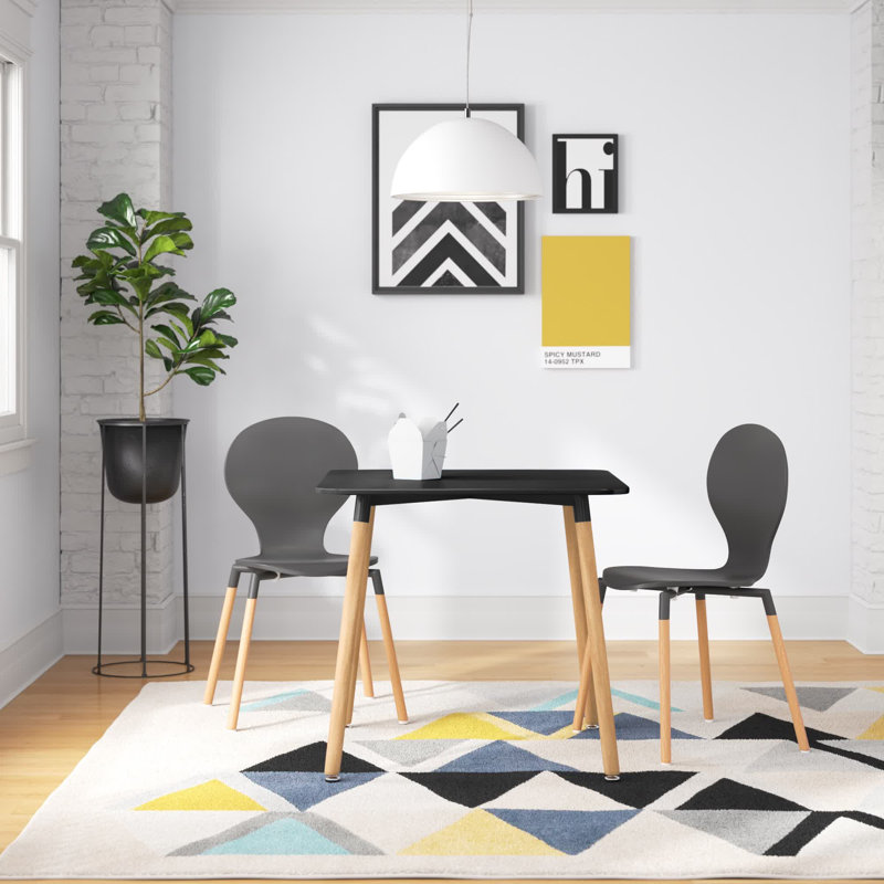 Acushnet Solid Wood Base Dining Table, Black