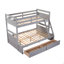 Lit simple superposé au dessus d'un lit double avec rangement-1719015907