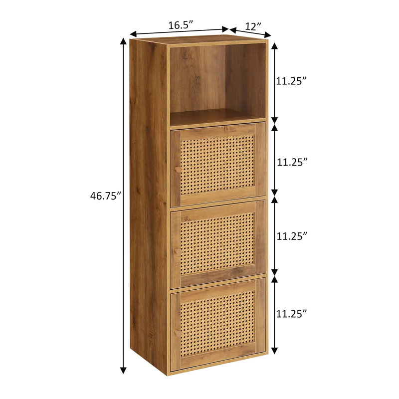 Renita 46.75" H x 16.5" W Cube Accent Cabinet, Brown/Beige Barley