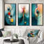 "Géométrie de la sagesse turquoise abstrait II" - 3 pièces-1786407198-1786407205