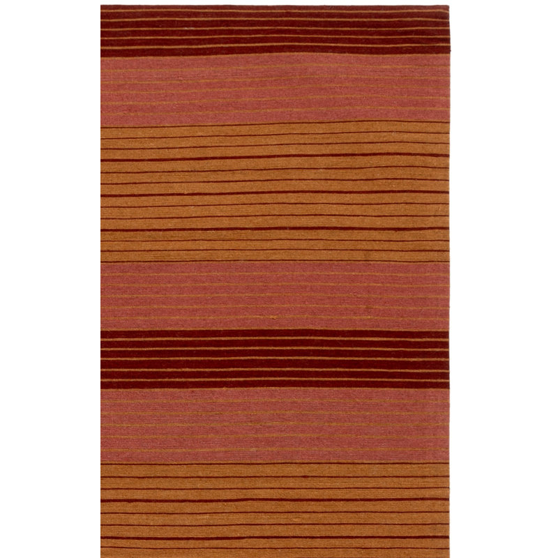 Tapis rayé en laine / coton tissé à la main Cruz, Rectangle 8 pi x 10 pi