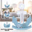 Folse Blue & White Nautical Anchor Tabletop Sculpture With Thermometer