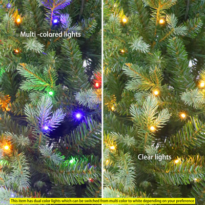 Sapin artificiel mince 7,5 pi avec 350 lumières DEL bicolores préinstallées