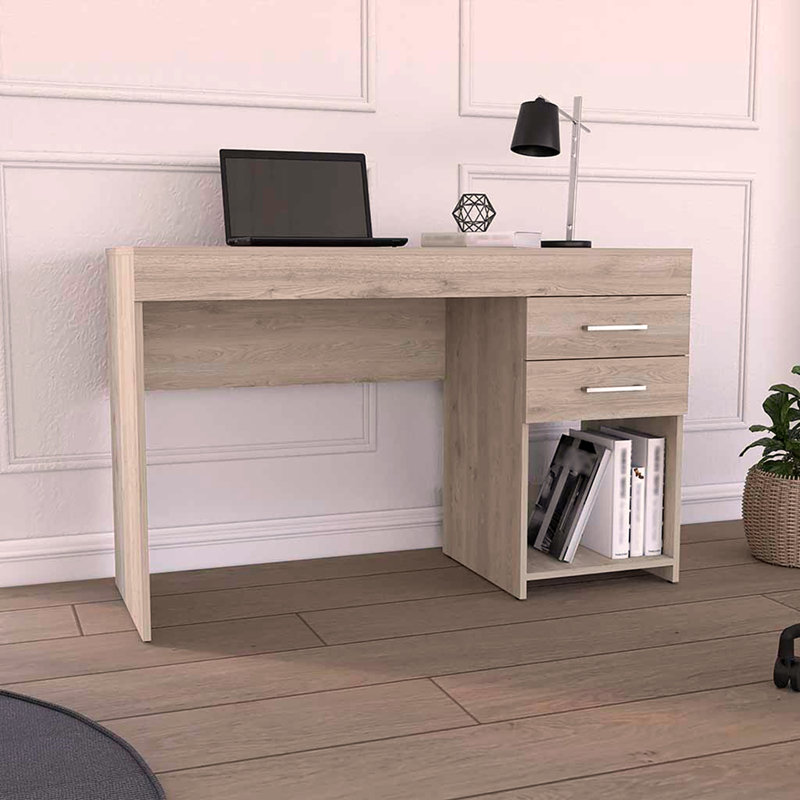 Bureau d'ordinateur à deux tiroirs Ibare, tablette inférieure