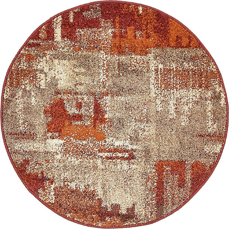 Abstract Indoor Rug, Round 3'3"