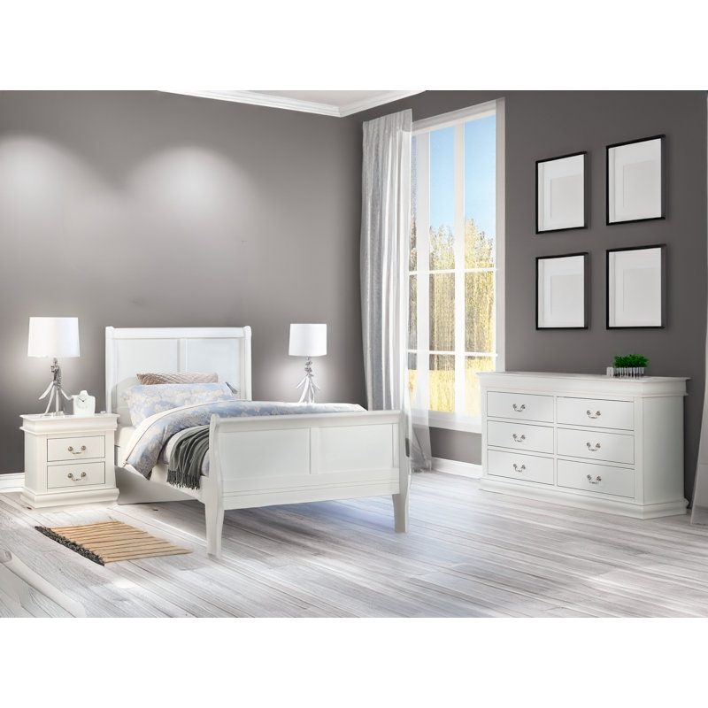 Ensemble de chambre à coucher Julianis, Simple, Blanc