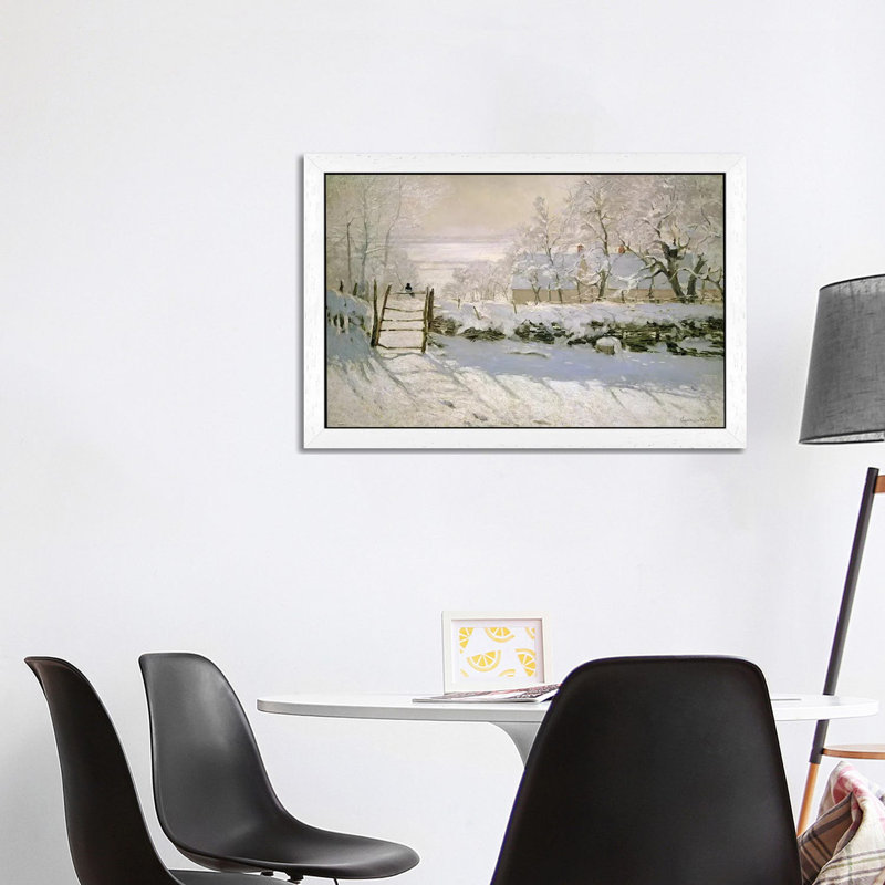 The Magpie, 1869 by Claude Monet - Wrapped Canvas Painting, 152.5 cm H x 101.5 cm W, White Framed