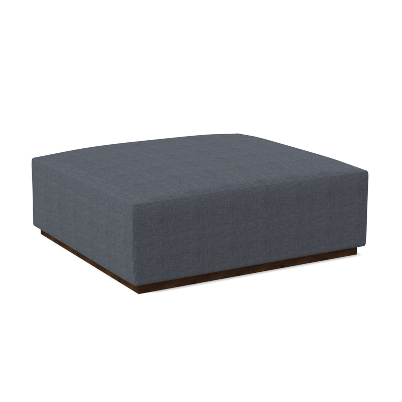 Repose-pieds Club, Noyer américain, 100% polyester ivoire Venise